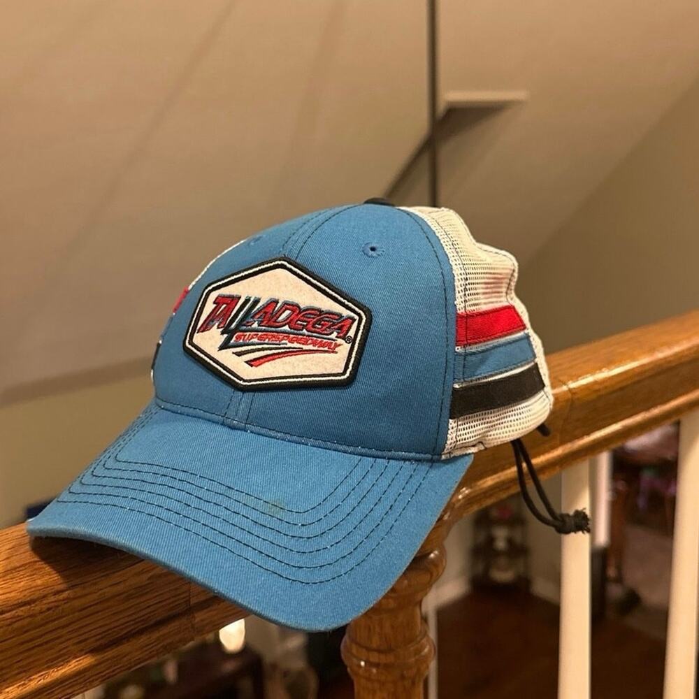 NASCAR Talladega Superspeedway Retro Design Racing Baseball Cap. Trucker Hat.